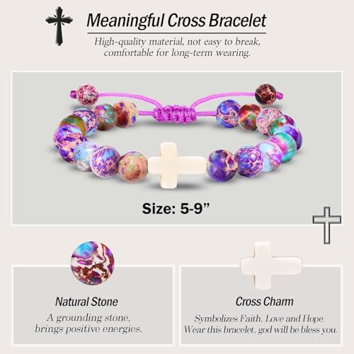 EFVISD Cross Bracelet Gifts for Boys Girls Christian Religious Gifts - color: Daughter