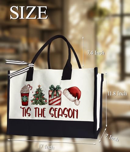 Aesthetic Canvas Tote Bag for Women Girls, Large Tote Bag for Friends Colleagues Leader Manager, 17 x 11.8 x 7 inches - color: Maroon