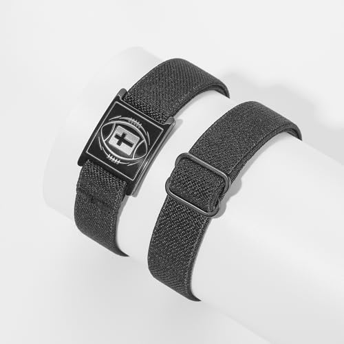 Football Cross Bible Verse Adjustable Bracelet for Boys Mens, Christian Gifts for Kids Teen Boys - style: Matthew 19:26