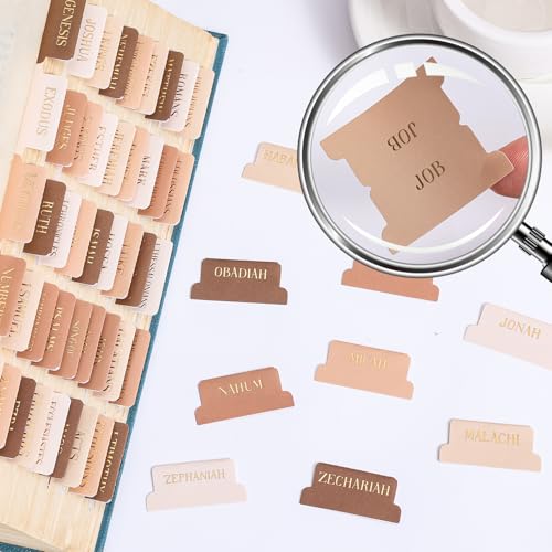 Laminated Bible Tabs for Women Men, Brown, Gold Foil Embossed Lettering - style: Gold Foil Morandi Brown