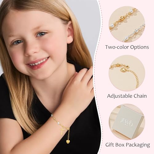 First Communion Confirmation Baptism Godmother Gifts for Teen Girls Women, Catholic Christian Cross Pearl Bracelet - color: Gold, size: Baptism