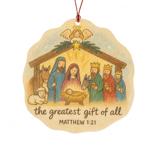 Nativity Christmas Ornament 2026 - Christian Xmas Ornaments - Religious Christmas Ornaments - Christian Christmas Decor - Gifts for Friends, cowoker, Men, Women, Coach, Office RUSATEN Nativity M3 - color: Nativity3