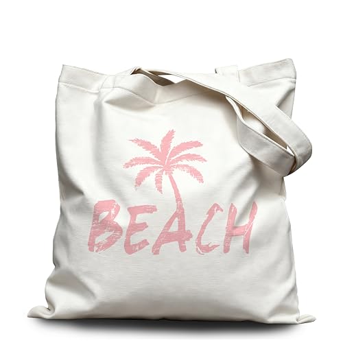 Canvas Tote Bag for Women, Wide Comfortable Strap, Lightweight Eco-Friendly Beach & Shopping Tote - color: Beach 6