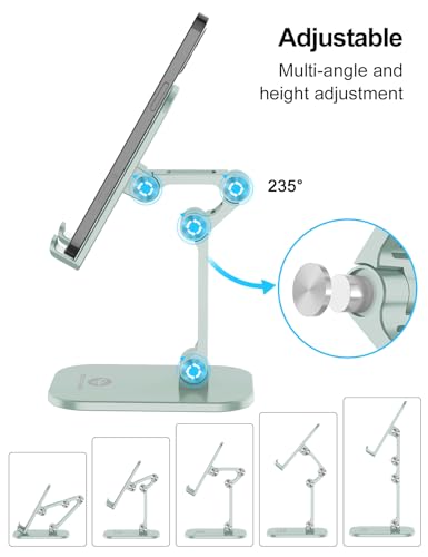 OCYCLONE Cell Phone Stand for Desk, Foldable Phone Holder, Light Green - color: Light Green
