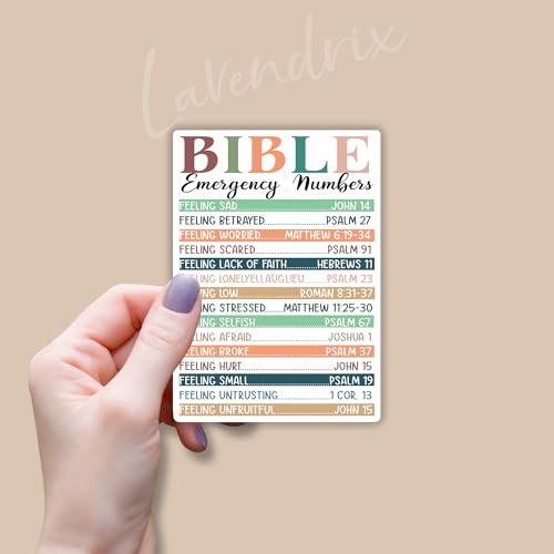 (3Pcs) Bible Emergency Numbers Christian Sticker Inspirational Quotes Bible Verse Jesus Vinyl Decal Stickers for Tumbler Laptop Kindle Water Bottles Book Phone Tablet- Size 3x2