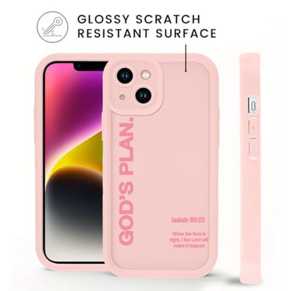 God's Plan Isaiah 60:22 Bible Verse Jesus Cross Christian Pink Phone Case for iPhone 17e/iPhone 16e Case Shockproof Soft Protective Cover Funda for iPhone 17e/iPhone 16e 6.1 Inch - color: Pink