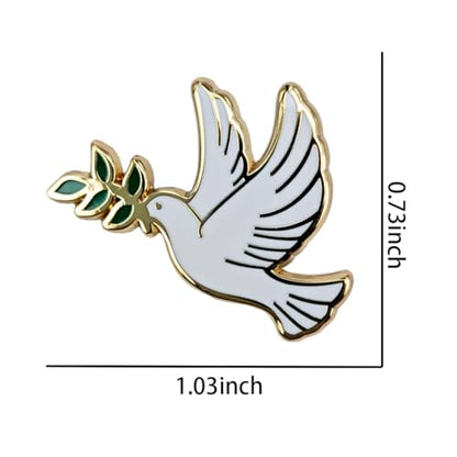 Enamel Pin,Peace Dove With Olive Branch Lapel Pin,Cute Bird Badge,Love And Peace Brooch,Decor DIY,Denim Jacket Canvas Bag Backpack Accessory,Gift For Make Up Over Fight,Partners,Wife,Teens
