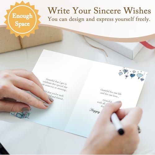 Qiliji Happy Birthday Card for Husband, Husband Birthday Cards Gifts from Wife, Romantic Bday Card from Wife - color: Husband Birthday