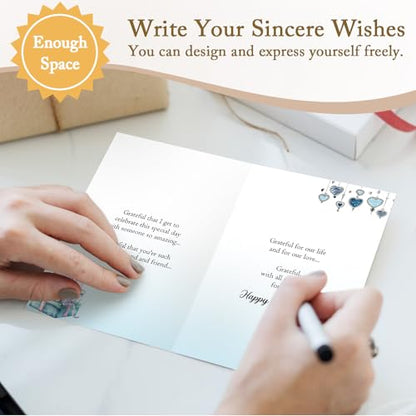 Qiliji Happy Birthday Card for Husband, Husband Birthday Cards Gifts from Wife, Romantic Bday Card from Wife - color: Husband Birthday