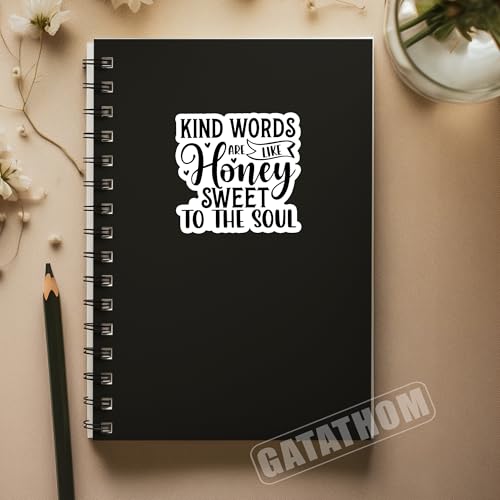 (3Pcs) Kind Words are Like Honey Sweet to The Soul Sticker Inspirational Motivational Stickers Waterproof Vinyl Decals for Laptop Water Bottle Scrapbook Mug, 3" x 2.8" - color: Kind Words Are Like Honey Sweet to the Soul