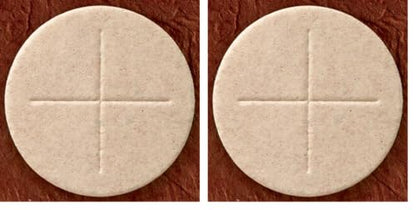 Box of 50: Whole Wheat Flour Alter Bread 2 3/4" Dia Church Ceremony Communion Wafer Host (Pack of 2) - size: 50 Count (Pack of 2)