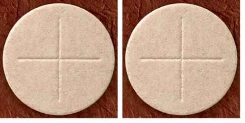 Box of 50: Whole Wheat Flour Alter Bread 2 3/4" Dia Church Ceremony Communion Wafer Host (Pack of 2) - size: 50 Count (Pack of 2)