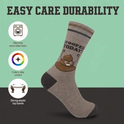 FUNATIC Socks with Funny and Profane Sayings, Sarcastic Gift for Men Women - color: I Pooped Today!