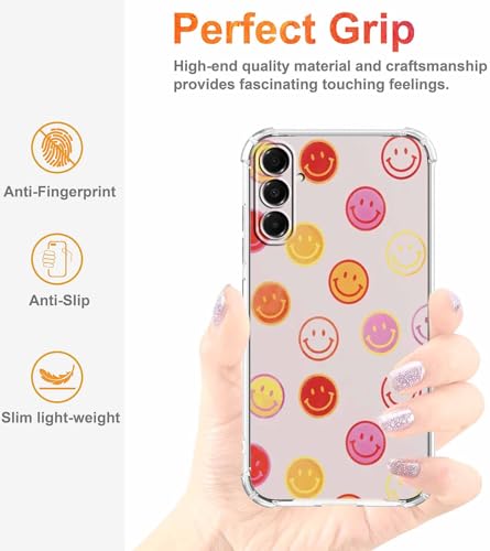Cute Smiling Face Case Compatible with Samsung Galaxy A17,Colourful Smile Collage,Unique Trendy TPU Bumper Case,SA17 - color: Smiling Face, size: Samsung Galaxy A17