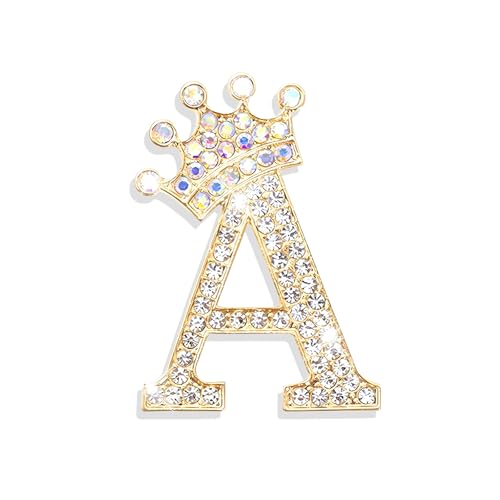 Brooches and Pins for Women A-Z Letter Rhinestone Brooch Pin Jewelry Gifts - color: A4