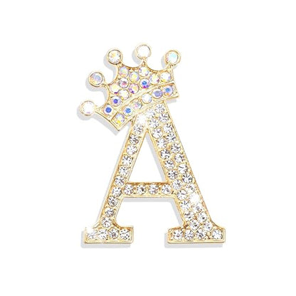 Brooches and Pins for Women A-Z Letter Rhinestone Brooch Pin Jewelry Gifts - color: A4