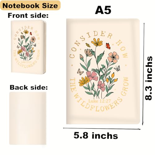 Bible Verse Lined Journal Notebook for Women Men, Christian Gifts - color: Multi 0333