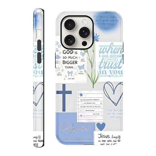 Cute Blue Jesus Christian Phone Case for iPhone 15 Pro Max 6.7'' - color: Blue, size: iPhone 15 Pro Max