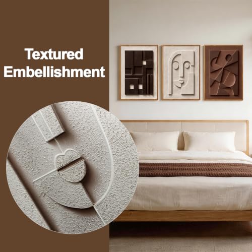 CHDITB 3D Textured Abstract Face Relief Wall Art Neutral Geometric Painting - color: 3d Geometric