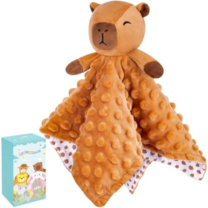 Loveys for Babies, Brown Capybara Baby Security Blankets - color: Brown Capybara