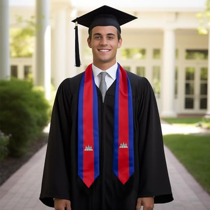 Graduation Flag Stole Sash Scarf Day Gifts - color: Cambodia Flag
