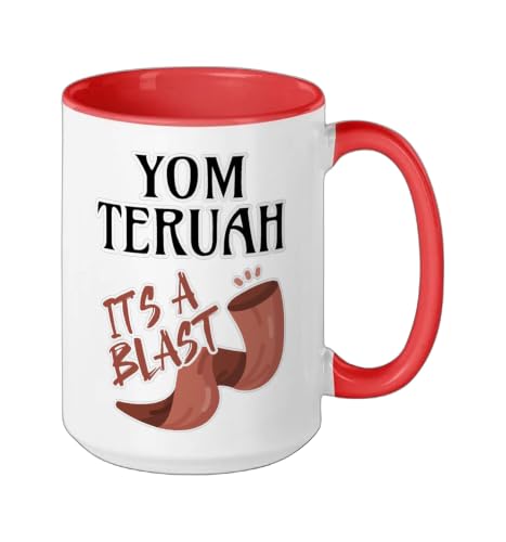Yom Teruah It's a Bang Ceramic Mug, Red/White, 15oz - color: Red/White, size: 15 Ounces