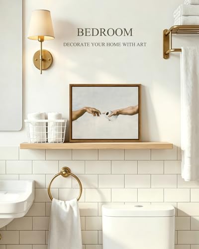 InSimSea Framed Canvas Wall Art, God's Hand Holding Toilet Paper, 10x8 Inch - color: Toilet Paper