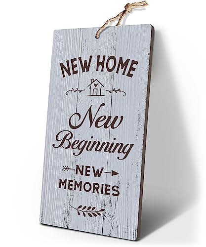 YZEXEZY New Home New Beginning Sign 12"x6" House Warming Gifts for Couple Home Owners House Wall Decor - style: New Home New Beginning
