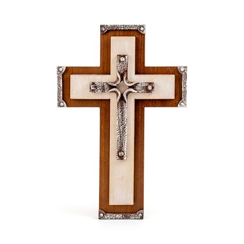 Christian Decorative Wall Cross Art Wooden Hanging Rustic 3 Layered
