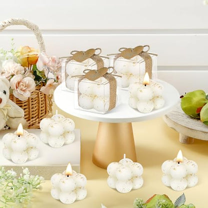 30 Sets Mini Bubble Candles Wedding Favors for Guests, 1.6" Soy Wax Candle - color: Gold Foil