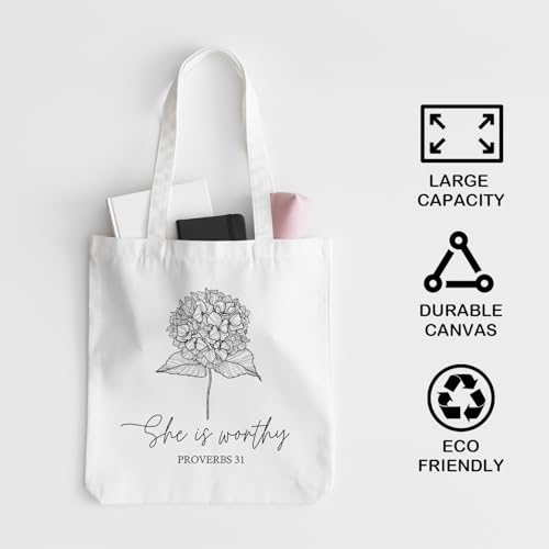 JINYO Christian Canvas Tote Bag, Bible Tote Bags for Women - color: Christian Tote Bag-a
