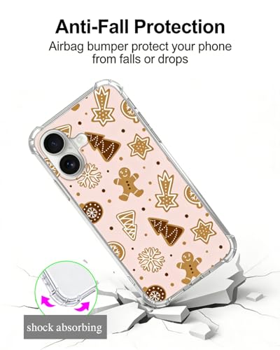 Brown Christmas Tree Gingerbread Phone Case Compatible with iPhone 17, Cute Winter Snowflake Phone Cover for iPhone 17 - color: Brown Christmas