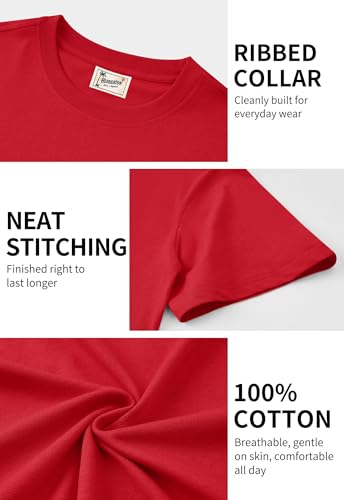 Herberton Men's Graphic T-Shirt Loose Fit Cotton Fashion Casual Streetwear Crewneck Short Sleeve Tee (S-XXL) - color: Red, size: XX-Large