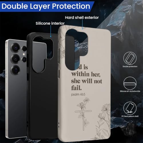 Compatible with Samsung Galaxy S25 Ultra Full Body Matte Case Hard Shell Shockproof Screen Lens Protection for Girl Boy Cute Pattern Christian Bible Verse Religious Scripture Jesus - color: Christian Bible Verse Religious Scripture Jesus, size: Samsung Ga
