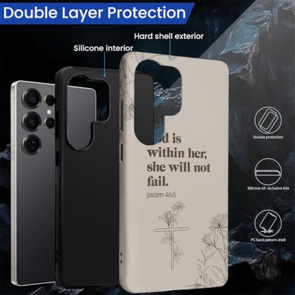 Compatible with Samsung Galaxy S25 Ultra Full Body Matte Case Hard Shell Shockproof Screen Lens Protection for Girl Boy Cute Pattern Christian Bible Verse Religious Scripture Jesus - color: Christian Bible Verse Religious Scripture Jesus, size: Samsung Ga