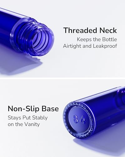 ULG Essential Oil Roller Bottles 48 Pack 10ml Cobalt Blue Glass Empty Bottles with Stainless Steel Roller Balls (10 Extra Roller Balls, 4 Openers, 4 Droppers, 48 Waterproof Labels) - color: Blue, size: 48-Pack