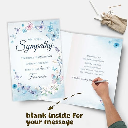 Sympathy Card for Loss of Loved One, Heartfelt Condolence Card, Comforting Bereavement Greeting for Family Friends, Deepest Sympathy Gift Cards with envelopes - color: sympathy card
