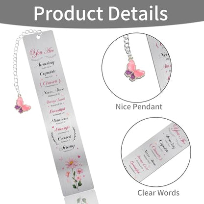 Christian Metal Bookmark and Pen, Inspirational Metal Book Mark for Women - style: Christian, Pink