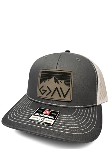 God is Greater Than The Highs and Lows Trucker Hat Women's Hat All Black Sun Hat Men Gifts for Girlfriends Cool Cap - color: Charcoal White-grey