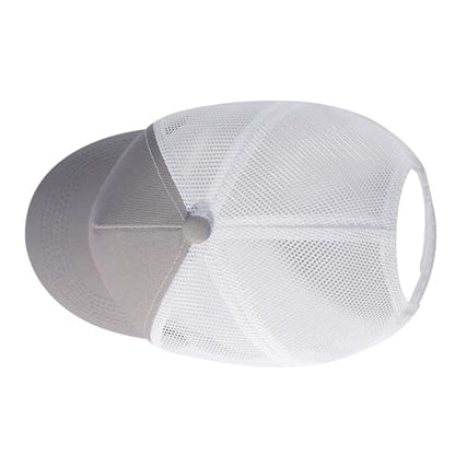 Baseball Cap, American Flag Trucker Hat for Men Women, Breathable Adjustable Fit Outdoor Mesh Snapback Hats - color: Gray/Us Flag