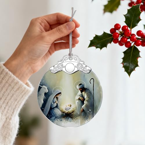 Nativity Scene Christmas Ornament - Religious Christmas Ornament - Christian Xmas Decor - Holy Family Ornaments - Christian Gifts - Religious Gifts - Gift Exchange - Gift Idea - color: Nativity Pattern E