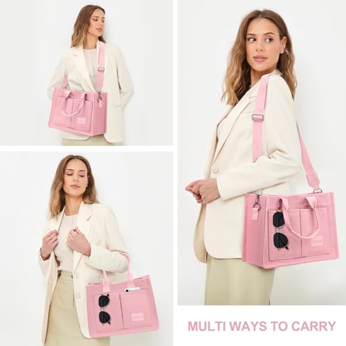 LHMTQVK Canvas Tote Bag for Women, Work & Bible Study Handbag - color: Pink