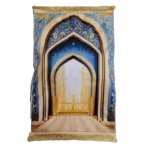 Muslim Knee Thickened Prayer mat, Sky Blue, 2‘3“ x 3‘6“ - color: Sky Blue