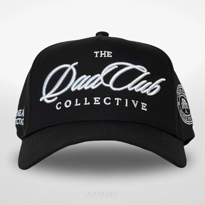 CITRUSY Athletic Trucker Golf Hat | Performance Mens 5 Panel Cap | Cool Breathable Waterproof Workout Running Snapback - color: Dad Club | Solid Black