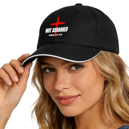 Jesus Baseball Cap for Men and Women Adjustable Christian Trucker Hat Fashion Cross Golf Hat - color: Jesus Cross Christian Romans 1:16