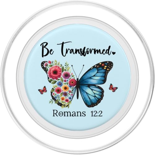 Be Transformed Romans 12:2 Christian Butterfly Bible Verse PopSockets PopGrip for MagSafe - style: Magnetic PopGrip