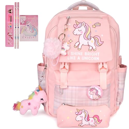 Unicorn Affirmation Backpacks for Girls – Unicorn Backpack Kids Backpack for Girls – Mochilas Escolares para Niñas – Pink Backpack for School – Kids Backpacks for Girl – Kids Bookbag - color: Unicorn