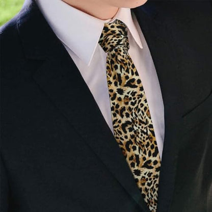 Men's Neckties, Novelty Printed Skinny Tie for Work Casual Party - color: Leopard