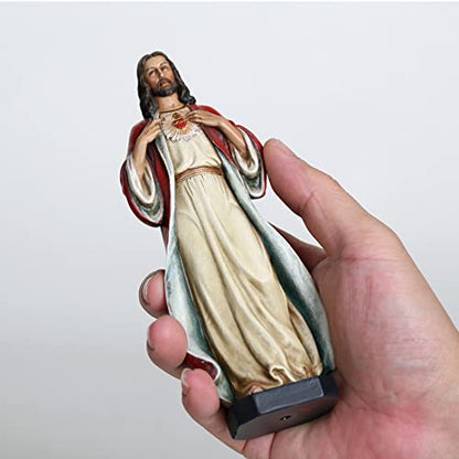 BC Catholic Sacred Heart of Jesus Statue 6" H Jesus Figurines - size: 6 inches H