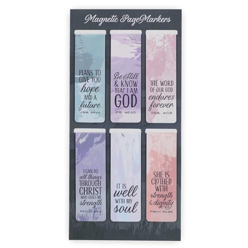 Christian Art Gifts Set of 6 Magnetic Bible Verse Bookmarks Scenic - color: Scenic #3